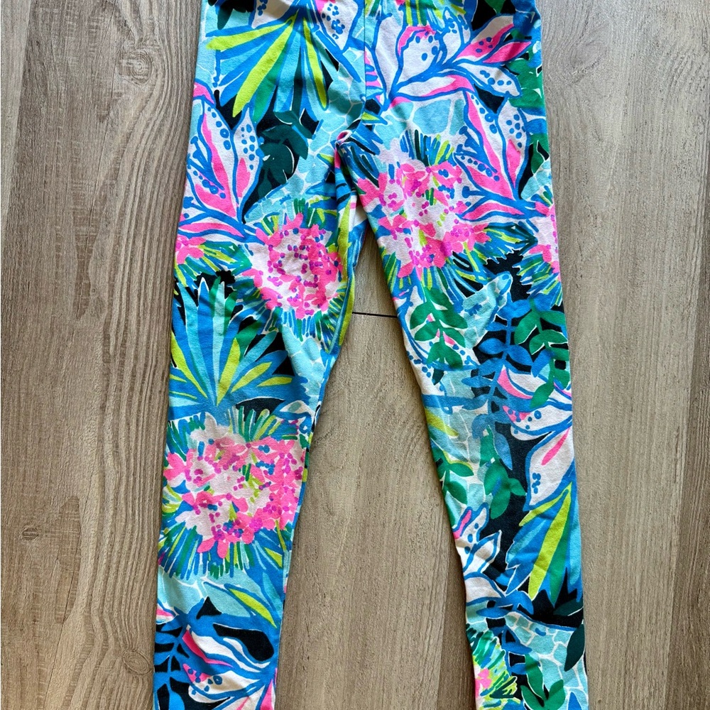 Lilly Pulitzer girls maia Kids Leggings sz medium 6 7 stretch bright pants